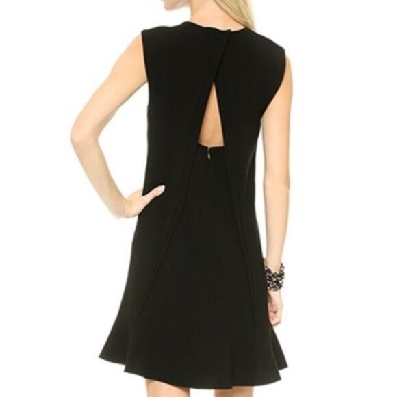 Rebecca Taylor Black Cocktail V-Neck Dress Size 0 Like New - Picture 3 of 6